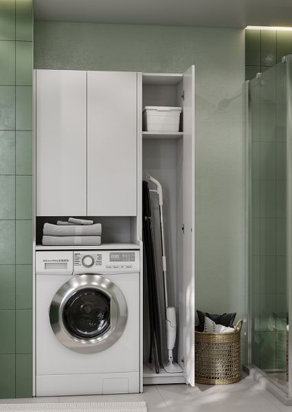 Шкаф-колонна Акватон Лондри белый 1A260603LH010